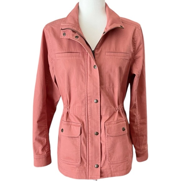LL Bean Pink Size Small Cotton Cinched Waist Field Short Hunting Jacket - Picture 1 of 13